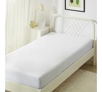 Amazon Basics Waterproof Mattress Protector, 45 cm Extra Deep Stretch Skirt, Washable and Noiseless Double Bed Fitted Mattress Cover, 135 x 190 x 45 cm, White