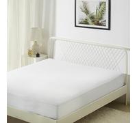 Amazon Basics Waterproof Mattress Protector, 45 cm Extra Deep Stretch Skirt, Washable and Noiseless King Bed Fitted Mattress Cover, 180 x 200 cm, White