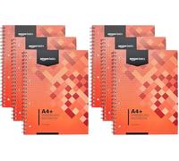 Amazon Basics Wirebound Notebook, 100 Sheets / 200 Pages, A5, 80GSM, red, [6-Pack]
