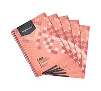 Amazon Basics Wirebound Notebook 80 Sheets / 160 Pages, A4, 90GSM, [5-Pack], White