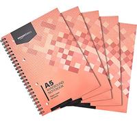 Amazon Basics Wirebound Notebook, 80 Sheets / 160 Pages, A5, 70GSM, [5-Pack], White