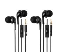 Amazon Basics Wired Earbuds with Microphone, in Ear Headphones, 3.5mm Jack, 2 Pack