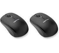 Amazon Basics Wireless Mouse for Laptop, 2.4GHz with USB Nano Receiver - Black (Pack of 2)