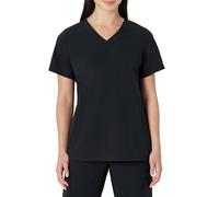 Amazon Basics Women's Scrubs V-Neck Top with Pockets, Black, XS