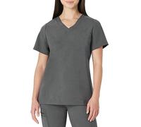 Amazon Basics Women's Scrubs V-Neck Top with Pockets, Charcoal, XS