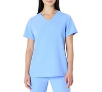 Amazon Basics Women's Scrubs V-Neck Top with Pockets, Cornflower Blue, XS