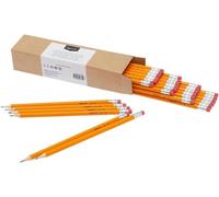 Amazon Basics Wood Cased Graphite #2 HB Pencils, presharpened, no smudge eraser