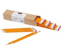 Amazon Basics Wood-Cased School Pencils with Erasers for Writing and Drawing, Pre-sharpened, Soft Strong Lead, Orange, 30 Count