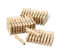 Amazon Basics Wood Clothes Pegs with Spring, Pack of 100