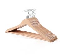 Amazon Basics Wood Suit Clothes Hangers, 10-Pack, 44 cm, Natural