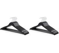 Amazon Basics Wood Suit Clothes One Size Hangers, 20-Pack, 44 cm, Black