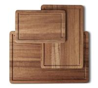Amazon Basics Wooden Chopping Boards, 3-Piece Set, Acacia Wood Pre Oiled