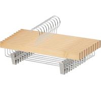 Amazon Basics Wooden Hangers With Clips, 10-Pack, 36 cm, Natural