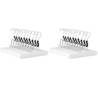 Amazon Basics Wooden Pants Hangers, 20-Pack, 25 cm, White