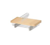 Amazon Basics Wooden Pants Hangers with Clips - Natural, 10-Pack