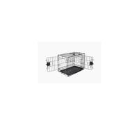 Amazon Basics XS Metal Dog Crate/Cage with Tray, Durable and Foldable Dog Cage with Double Door, Black, Extra Small 56cm (22")