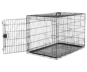 Amazon Basics XXL Metal Dog Crate/Cage with Tray, Durable and Foldable Dog Cage with Single Door, Black, XXL 122cm (48")