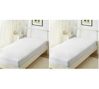 Amazon Basics Zippered Mattress Encasement Cover - Waterproof & Bed Bug Proof Mattress Protector, Single Bed, 90 x 190 x 30 cm, White (Pack of 2)
