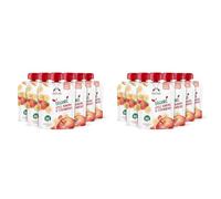 Amazon Brand - Mama Bear Fruit Pouch, Organic Apple, Banana and Strawberry Purée, vegetarian, 90 g (Pack of 12)