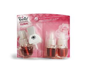Amazon Brand - Presto! Air freshener Starter Kit with 1 Plug-In Diffuser and 3 Refill - UK Plug, 4 Count (Pack of 1)