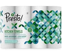Amazon Brand - Presto! TAD Kitchen Roll, Extra Absorbent, 51 Sheets per Roll, 4 Count (Pack of 1), Wring and Reuse, FSC Certified, White