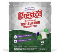 Amazon Brand - Presto! Triple Action Dishwasher Pacs Fresh Scent 90 Count