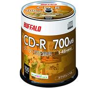 (Amazon.co.jp Exclusive) Buffalo Data CD-R Single Recording 700MB 100 Sheets Spindle 1-48x White Label RO-CR07D-100PW/N