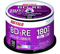 (Amazon.co.jp Exclusive) Buffalo RO-BE25V-050PW/N Blu-ray Disc BD-RE Repeat Recording, 25 GB, 50 Sheets, Spindle, Single Layer, 1-2 Time, Daiga Operation Confirmed, White Label