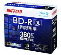 (Amazon.co.jp Exclusive) Buffalo RO-BR50V-010CW/N Blu-ray Disc BD-R DL Single Recording, 50 GB, 10 Sheets Case, Single Side, 2 Layer, 1-6 Time, Daiga Operation Confirmed, White Label