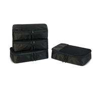 Amazon Basics Packing Cubes for Suitcases, Travel Organisers, Zipper, 4-Piece Set Bags, Small, Black