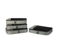 Amazon Essentials 4-Piece Packing Cubes Travel Accessories Set, Luggage Organiser with Double Zip, Mesh Top, 100% Polyester, Large, Grey (Previously Amazon Basics)