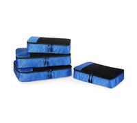 Amazon Essentials 4-Piece Packing Cubes Travel Accessories Set, Luggage Organiser with Double Zip, Mesh Top, Polyester, 2 Medium/2 Large, Blue (Previously Amazon Basics)