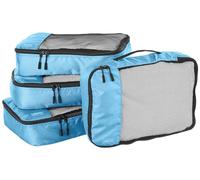 Amazon Basics Packing Cubes for Suitcases, Travel Organisers, Zipper, 4 Piece Set Bags, Medium, Sky Blue