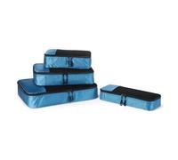 Amazon Essentials 4-Piece Packing Cubes Travel Accessories Set, Luggage Organiser with Double Zip, Mesh Top, 100% Polyester, Small/Medium/Large/Slim, Sky Blue (Previously Amazon Basics)