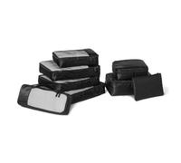 Amazon Essentials 8-Piece Packing Cubes Travel Accessories Set, Luggage Organiser with Double Zip, 100% Polyester, Multiple Dimensions, Black