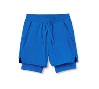 Amazon Essentials AE - Active Boys' Performance Stretch Woven Training Shorts with Liner, Blue, 11-12 Years