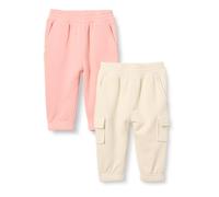 Amazon Essentials Baby Boys' Cargo Joggers, Pack of 2, Beige/Peach, Premature