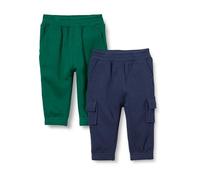 Amazon Essentials Baby Boys' Cargo Joggers, Pack of 2, Green/Navy, 0-3 Months
