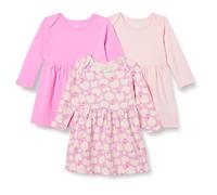 Amazon Essentials Baby Girls' Cotton Long-Sleeved Dress, Pack of 3, Pink/Apples, 18 Months
