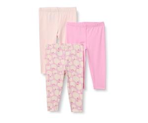 Amazon Essentials Baby Girls' Leggings, Pack of 3, Apples/Pink, 24 Months