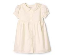 Amazon Essentials Baby Girls' Peter Pan Fit and Flare Cotton Sateen Dress, Ivory, 3T