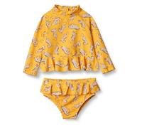 Amazon Essentials Baby Girls' Rashguard Set, Golden Yellow Beige Leopard, 6-9 Months