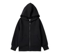 Amazon Essentials Boys' Active Sweat Relaxed-Fit Full Zip Hoodie with Thumb Holes, Black, 6-7 Years