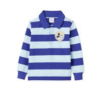 Amazon Essentials Boys and Toddlers' Long Sleeve Rugby Polo Shirt, Mickey Patch Stripes, 3 Years