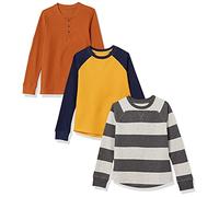 Amazon Essentials Boys and Toddlers' Long-Sleeved Knitted Thermal T-Shirt, Pack of 3