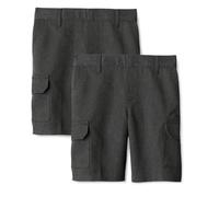 Amazon Essentials Boys' Cargo School Uniform Shorts, Pack of 2, Grey, 11-12 Years