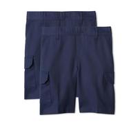 Amazon Essentials Boys' Cargo School Uniform Shorts, Pack of 2, Navy, 9-10 Years