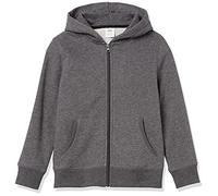 Amazon Essentials Boys' Fleece Zip-Up Hoodie Sweatshirt, Charcoal/Grey Heather, 2 Years