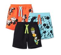 Amazon Essentials Boys' French Terry Knit Shorts, Pack of 3, Mickey Mouse, 11-12 Years