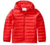 Amazon Essentials Boys' Lightweight Water-Resistant Packable Hooded Puffer Jacket, Red, 6-7 Years